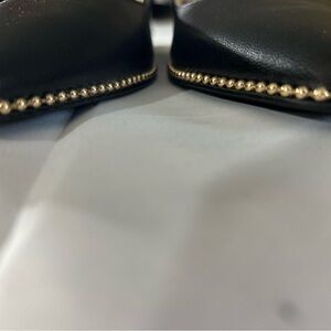 COACH Vae Leather Slingback Studded Flat Skimmers